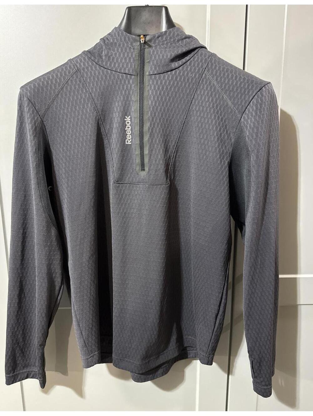 Reebok Men's Lightweight Hooded Pullover - Medium, Sleek Gray